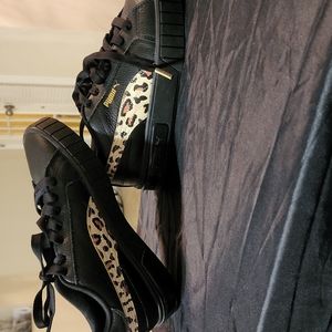 Puma Women's Black Leopard Sneakers